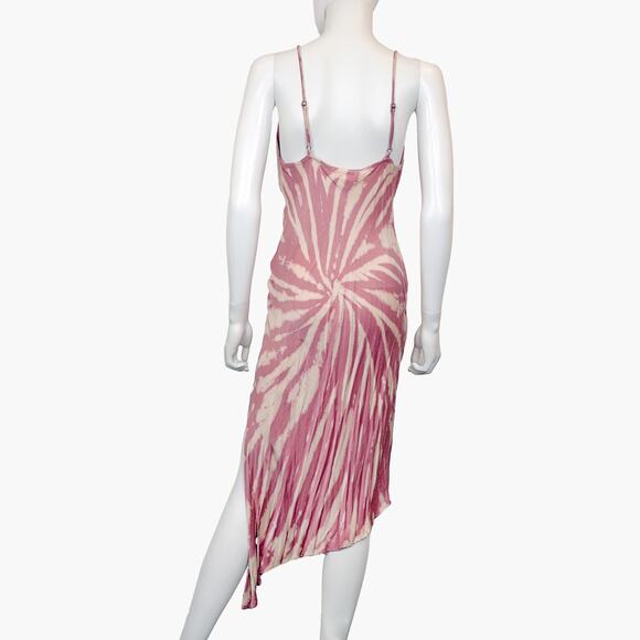 NWT VICI "Diva" Sleeveless Asymmetrical Tie-Dye Slip Midi Dress (Pink | Size S) - Picture 5 of 7